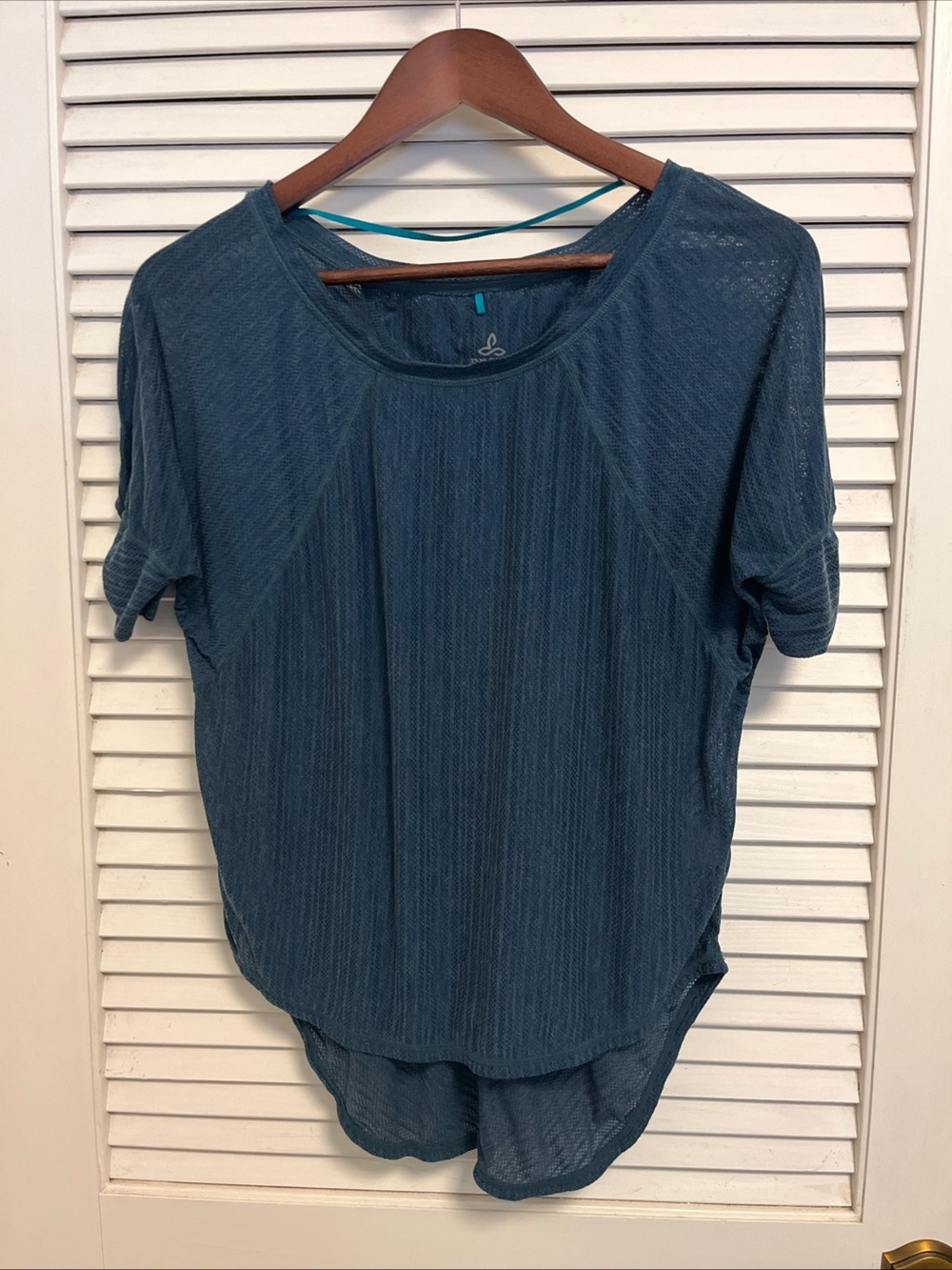 Prana Teal Short-Sleeve Scoop Neck Performance Tee